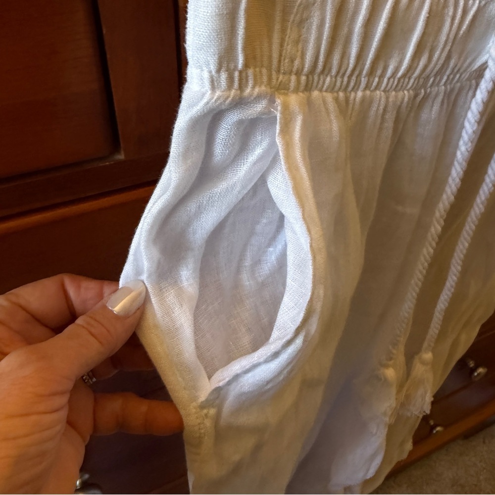 Cynthia Rowley White Linen Pants size M - Picture 4 of 5